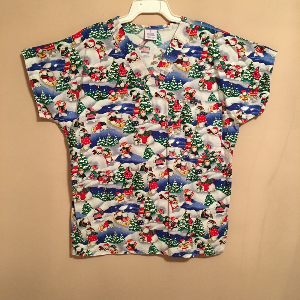 Medical/Dental Christmas scrub top.